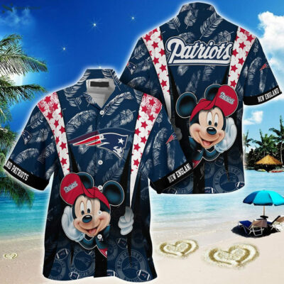 New England Patriots Mickey Mouse Nfl Hawaiian Shirt