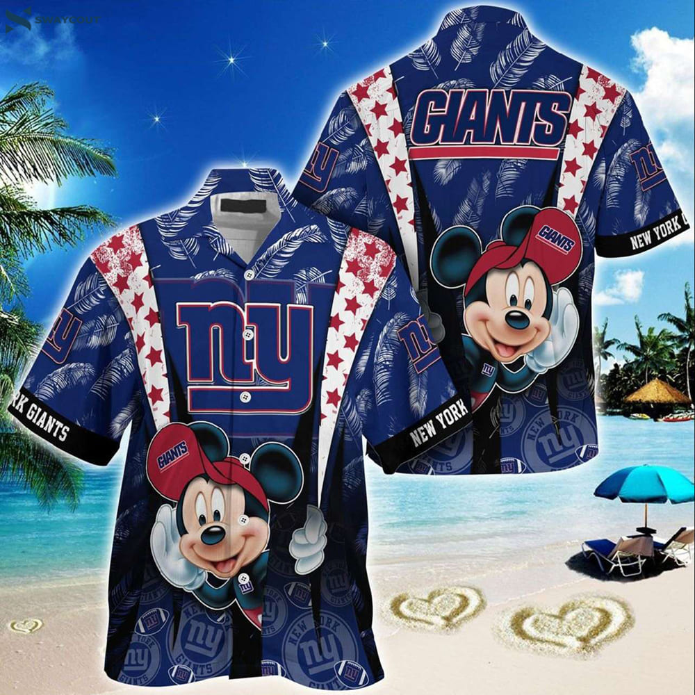 New York Giants Mickey Mouse Nfl Hawaiian Shirt Hawaiian Shirt