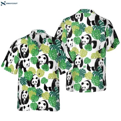 Panda Tropical Leave Hawaiian Shirt