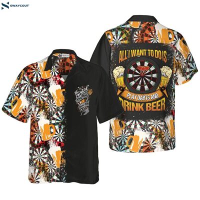 Play Darts And Drink Beer Hawaiian Shirt