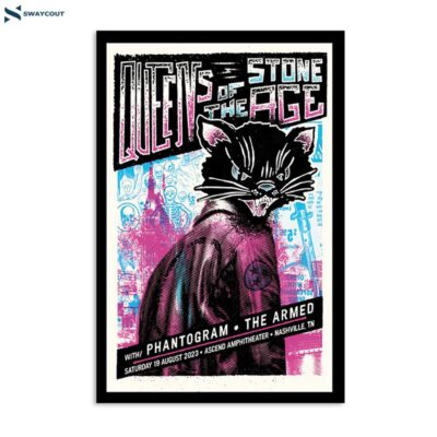 Queens Of The Stone Age Aug 19 2023 Ascend Amphitheater Nashville Tn Poster