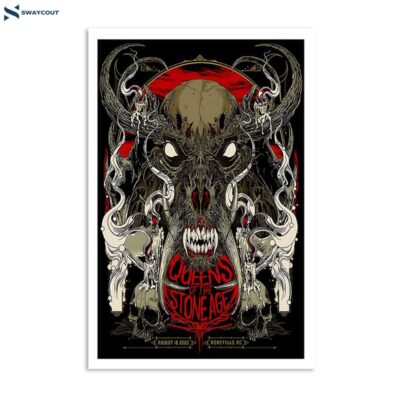 Queens Of The Stone Age August 16 2023 Rabbit Rabbit Asheville Nc Poster