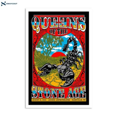 Queens Of The Stone Age August 19 2023 Ascend Amphitheater Nashville Tn Limited Poster