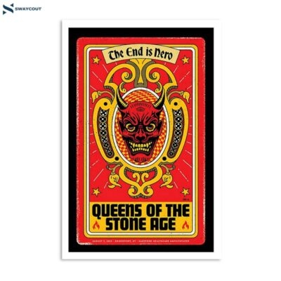 Queens Of The Stone Age August 7 2023 Hartford Healthcare Amphitheater Bridgeport Ct Poster