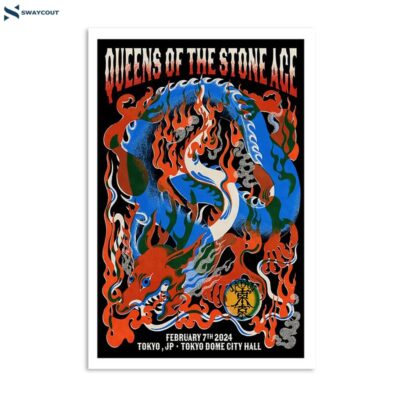 Queens Of The Stone Age February 7 2024 Tokyo Dome City Hall Tokyo Jp Poster