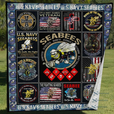 Seabees Us Navy Quilt Blanket