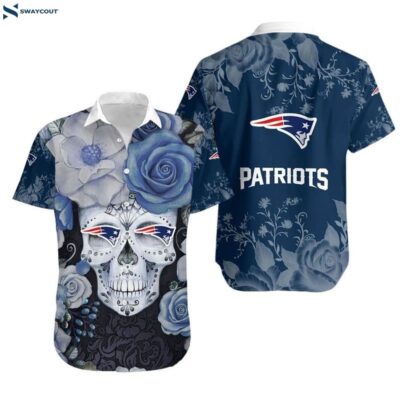 Skull Gift For Graphic Print Patriots Hawaiian Shirt