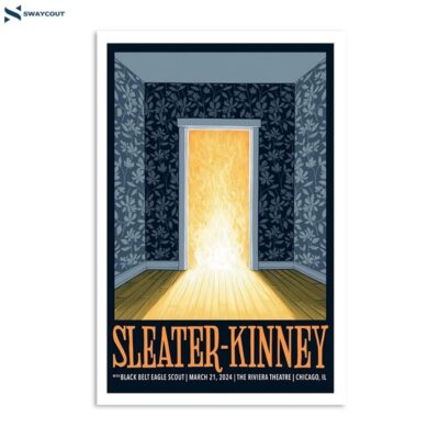 Sleater-kinney Chicago Il March 21 2024 Riviera Theatre Poster