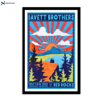 The Avett Brothers July 7-8-9 2023 Red Rocks Amphitheatre Morrison Co Poster