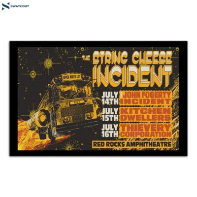 The String Cheese Incident July 14-15-16 2023 Red Rocks Amphitheatre Red Rocks Co Poster