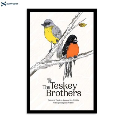 The Teskey Brothers Jan 20-21 2024 Canberra Australia Poster