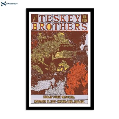 The Teskey Brothers November 18 2023 Hindley Street Music Hall Kaurna Land Adelaide Poster