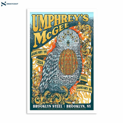 Tool January 2024 Tour Umphrey’s Mcgee Brooklyn Ny Poster