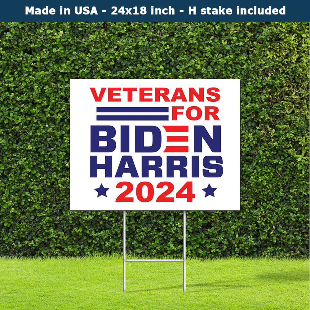 Veterans For Biden Harris 2024 Yard Sign
