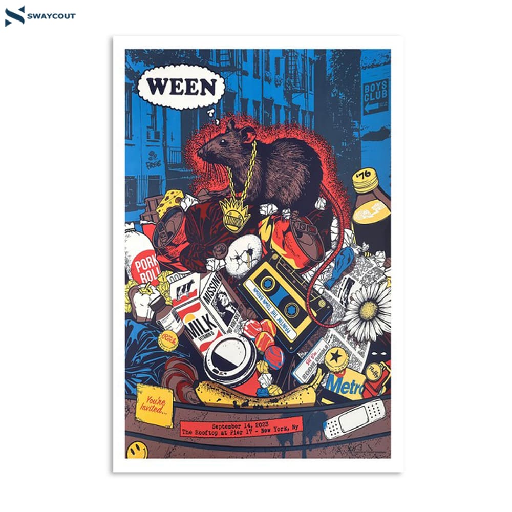 Ween September 14 2023 The Rooftop At Pier 17 New York Ny Poster