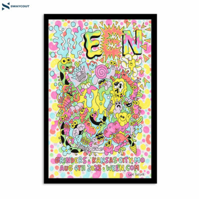 Ween Tour Grinders Kansas City Mo Aug 4th 2023 Poster