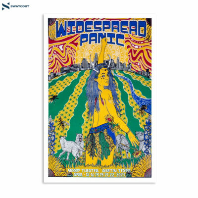 Widespread Panic Moody Theater Austin Tx April 15-16-18-19-21-22 2023 Poster