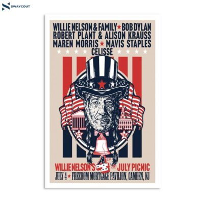 Willie Nelson The Freedom Mortgage Pavilion On July 4, 2024 Poster