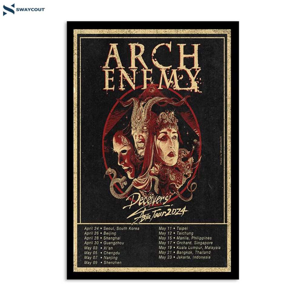 Arch Enemy Deceivers Asia Tour 2024 Poster