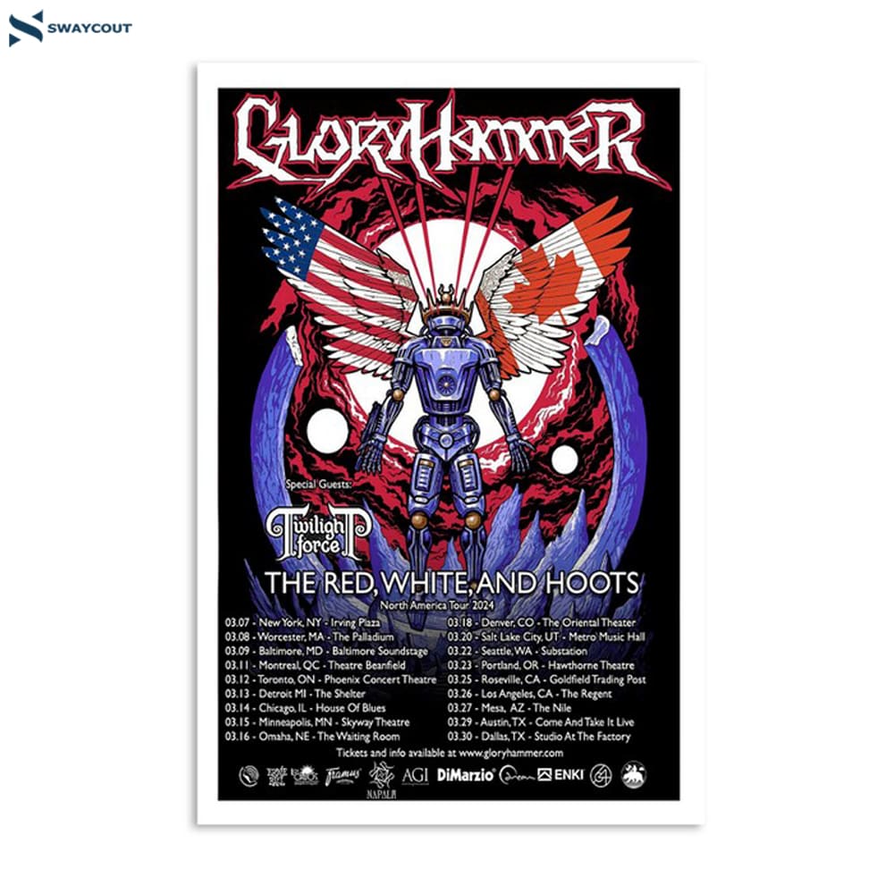 North America Tour 2024 Gloryhammer Poster