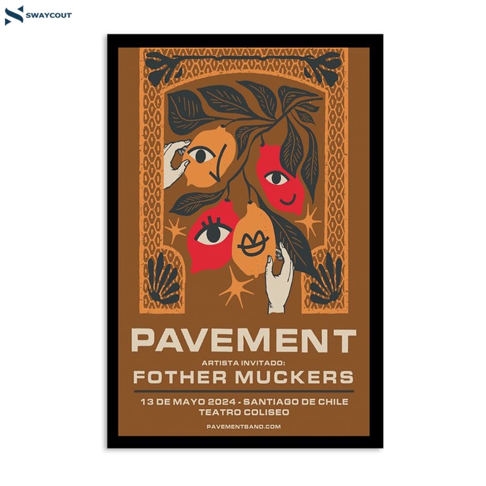 Pavement May 13 2024 Teatro Coliseo Santiago Chile Poster