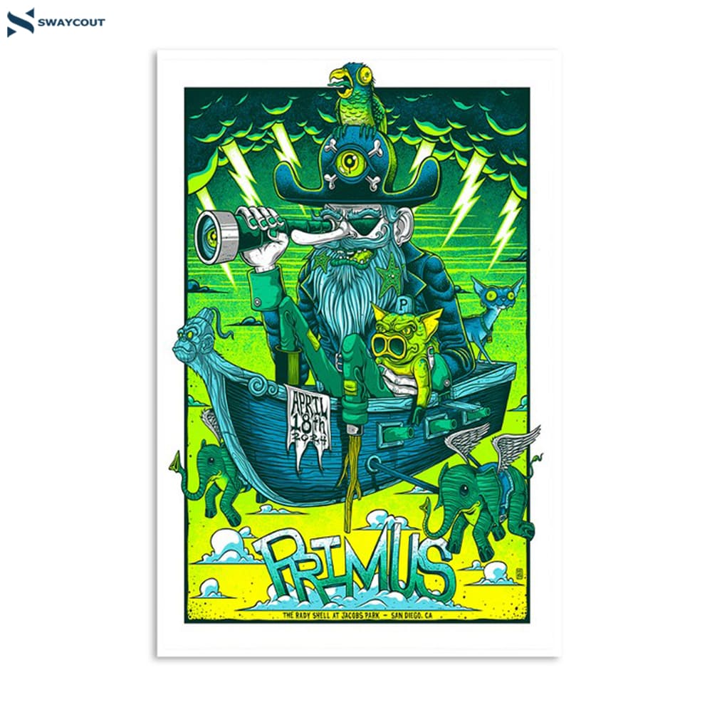 Primus Concert San Diego Ca The Rady Shell At Jacobs Park April 18 2024 Poster