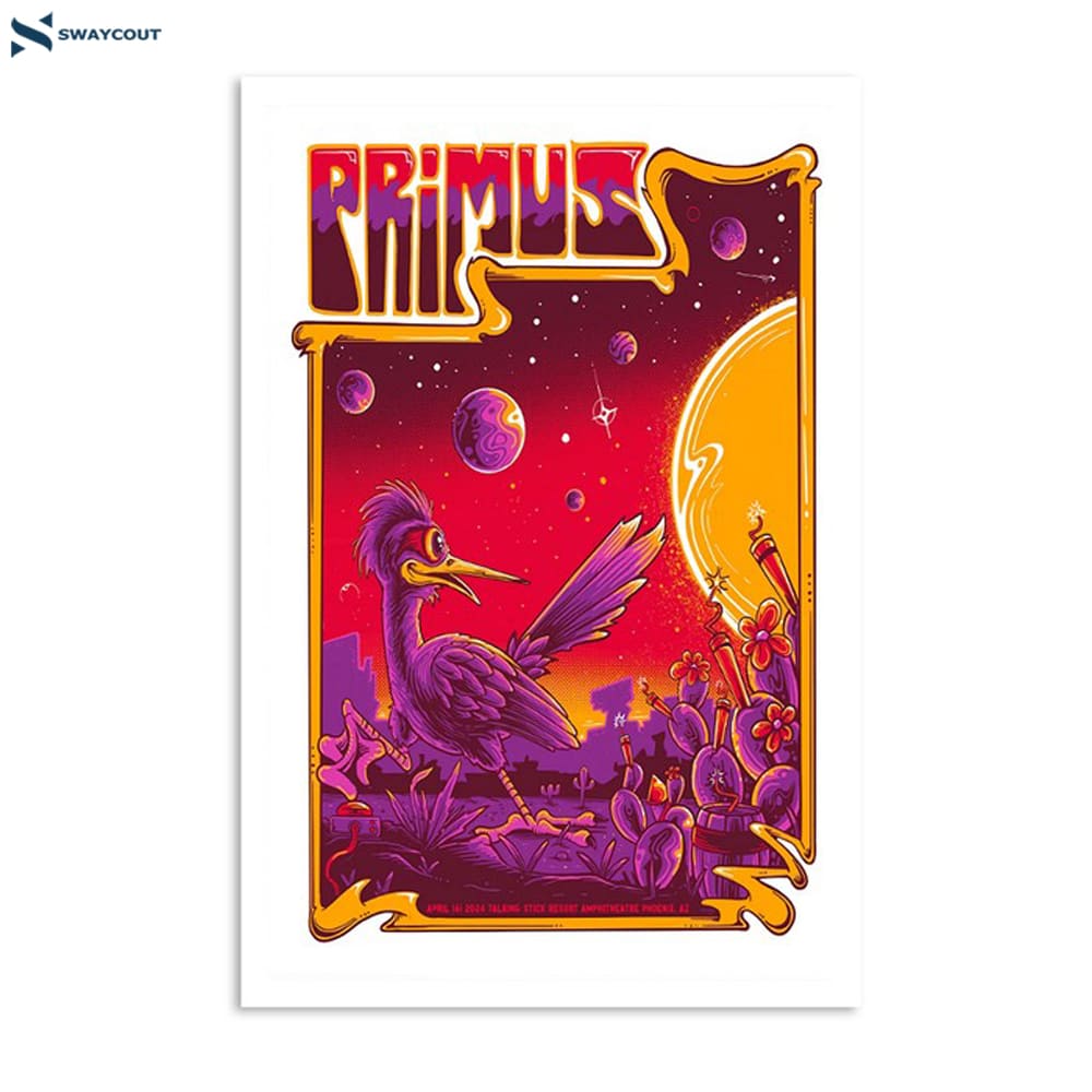 Primus Talking Stick Resort Amphitheatre Phoenix Az Apr 16th 2024 Poster