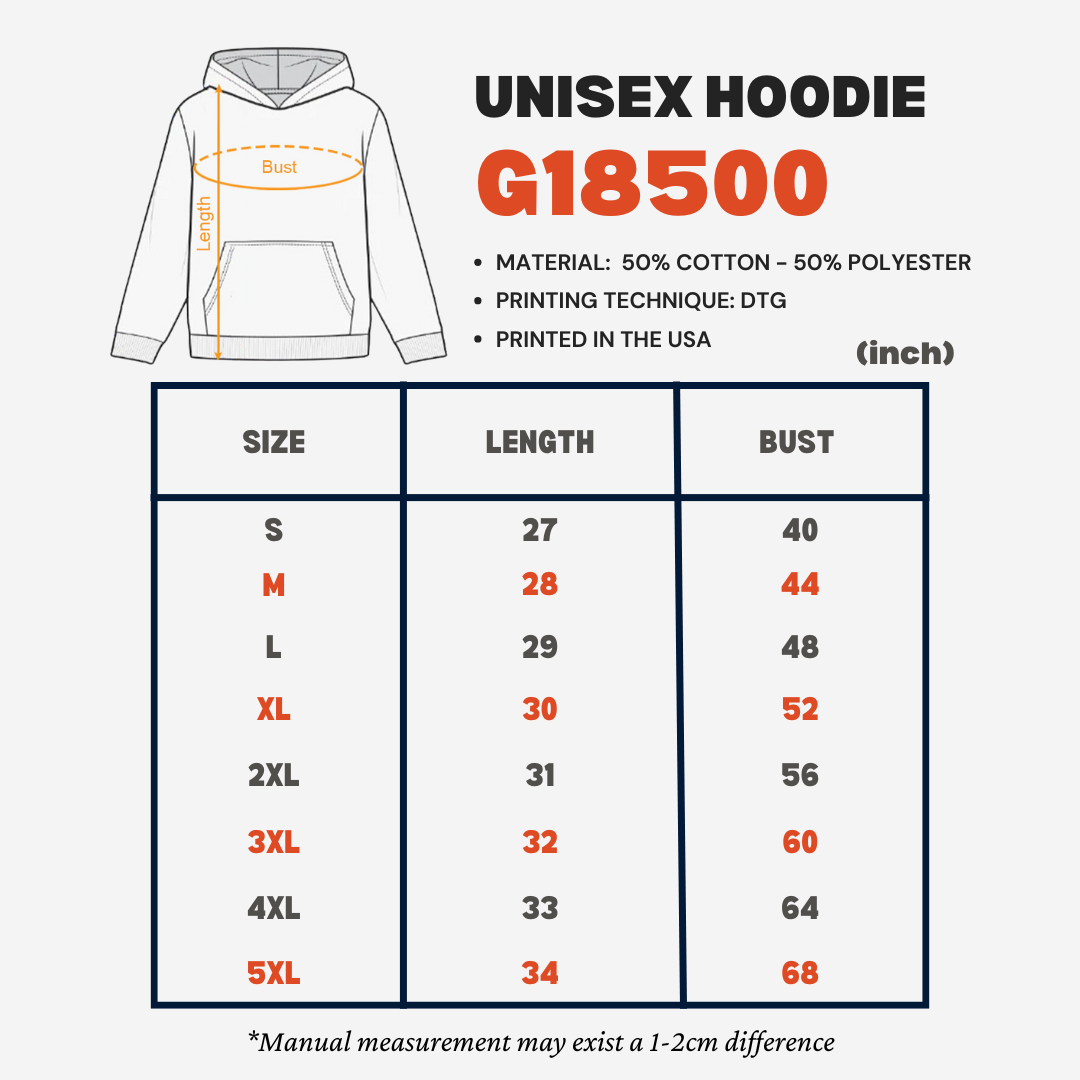 Hoodie Size Chart