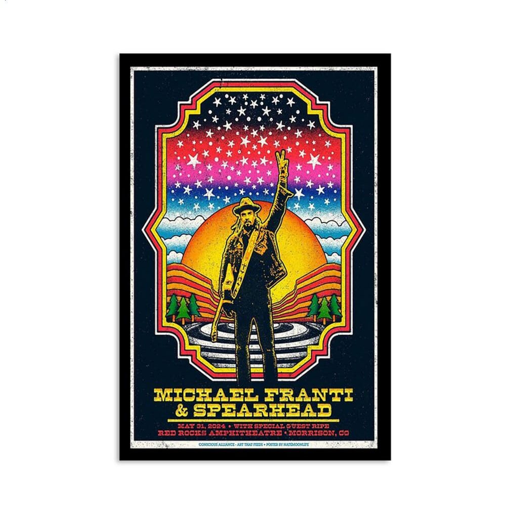 Michael Franti Red Rocks Amphitheatre Morrison Co May 31 2024 Poster