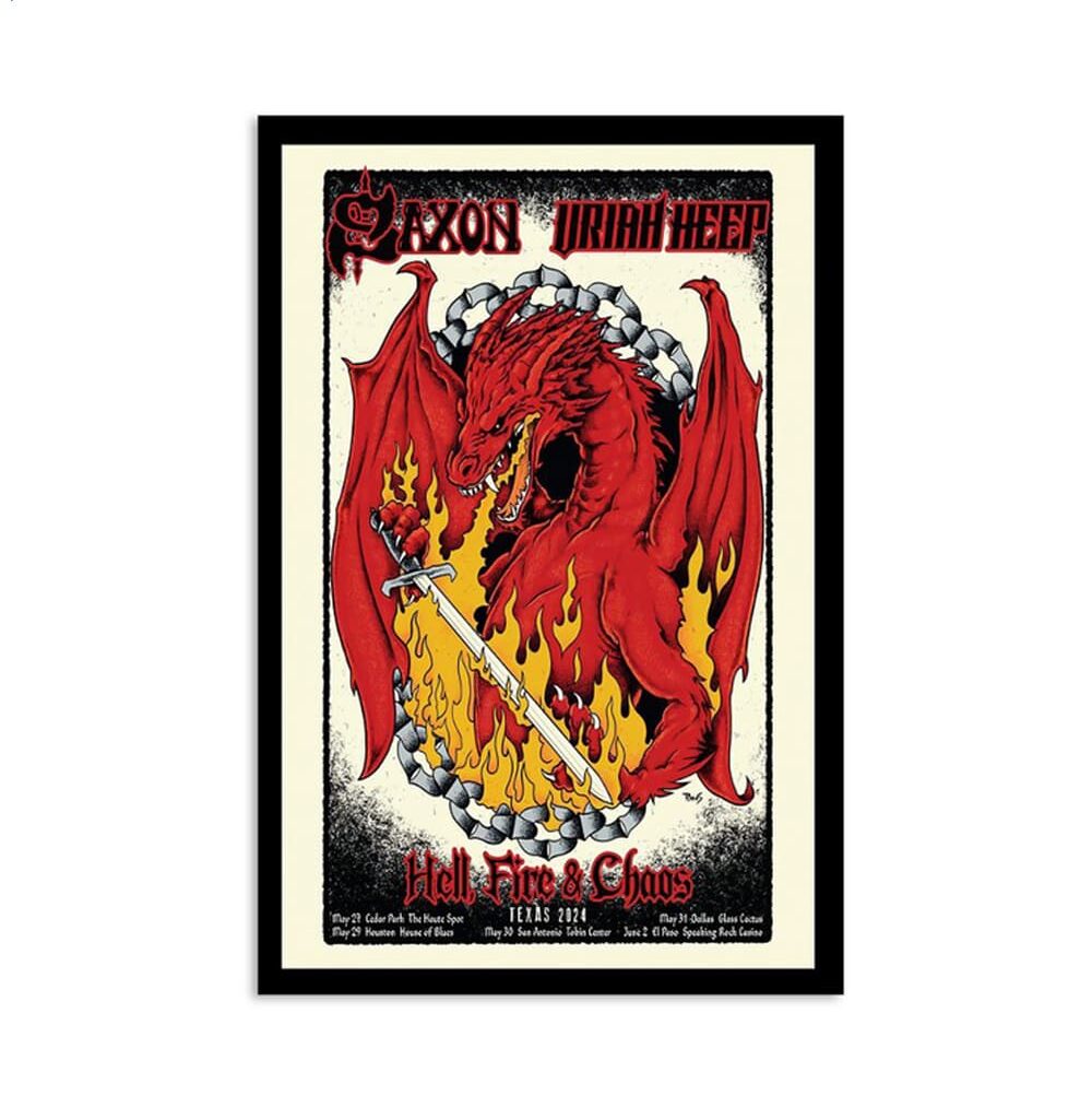 Saxon & Uriah Heep Tour In Texas 30 May 2024 Poster