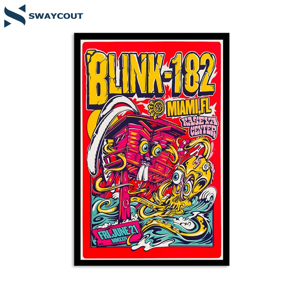 Blink-182 Kaseya Center Miami Fl June 21 2024 Poster