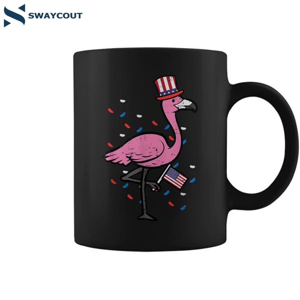 4th July Flamingo Us Flag Bird Patriotic Girls Kid Men Coffee Mug