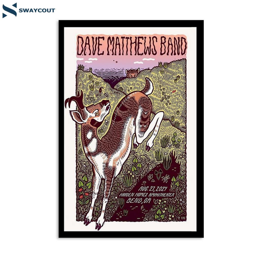 Dave Matthews Band Hayden Homes Amphitheater Bend Or Tour August 27 2024 Poster