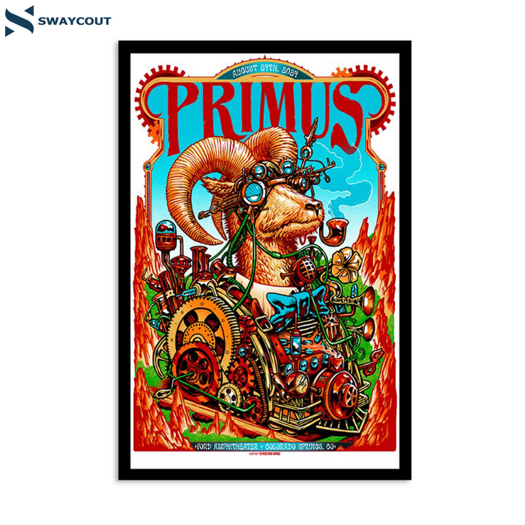 Primus Ford Amphitheater Colorado Springs Co August 24 2024 Poster