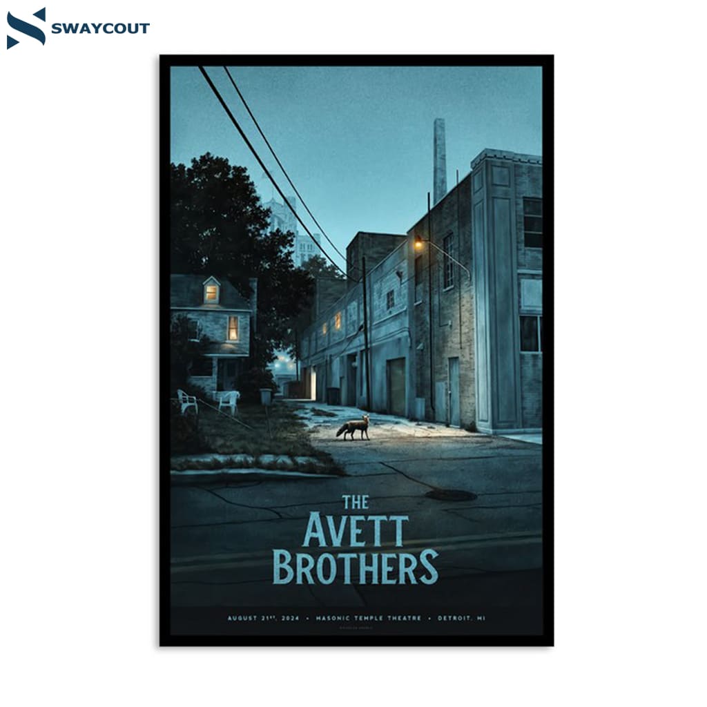 The Avett Brothers Masonic Temple Theatre Detroit Mi Aug 21 2024 Poster