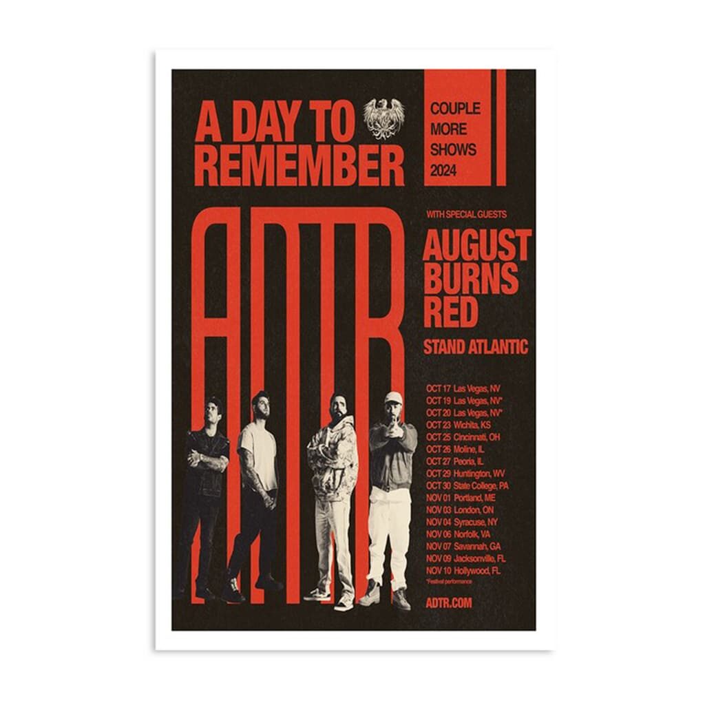 A Day To Remember & August Burns Red & Stand Atlantic Fall 2024 Poster