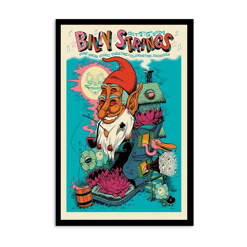 Billy Strings Pine Knob Music Theatre Clarkston Mi Tour Oct 4-5 2024 Poster