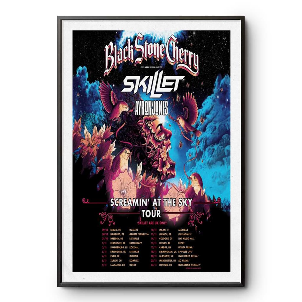 Black Stone Cherry Screamin At The Sky Tour 2024 Poster