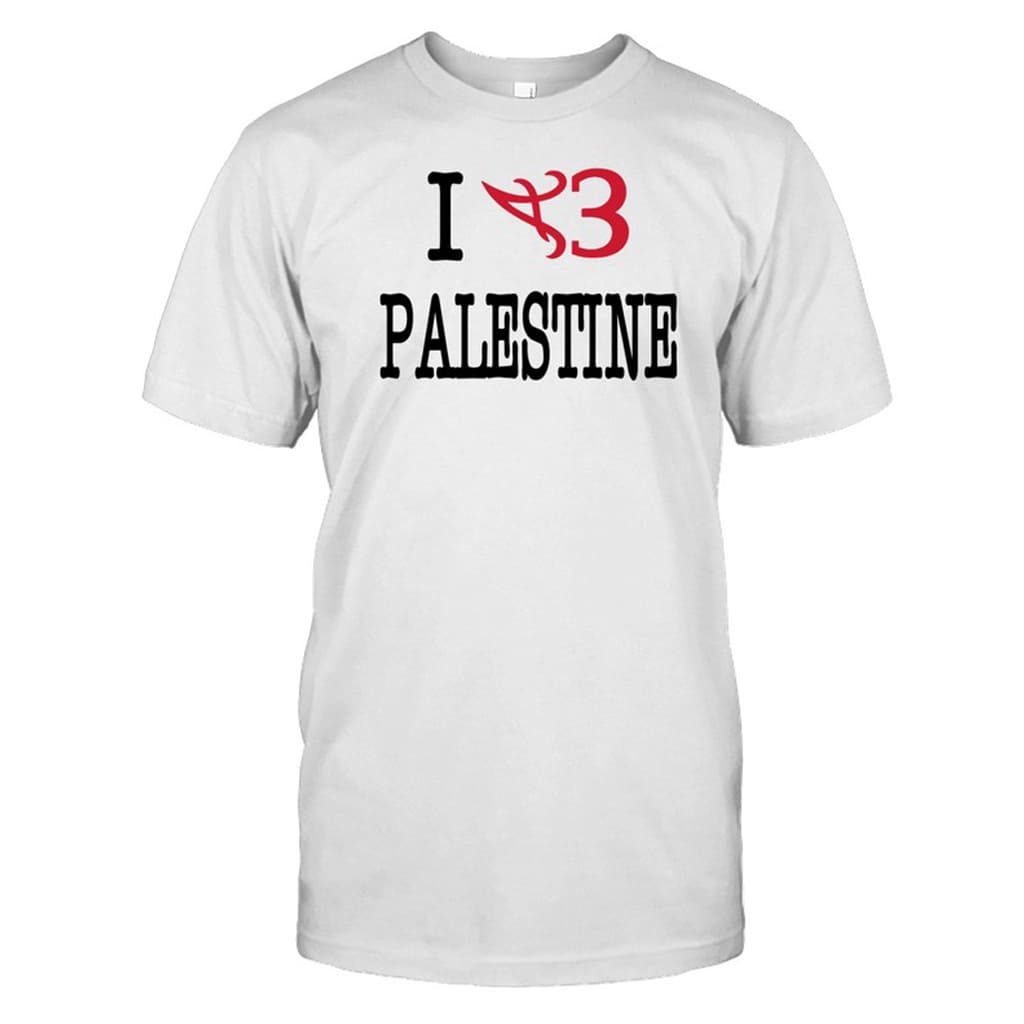 Boume Sama Wearing I Heart Palestine Shirt