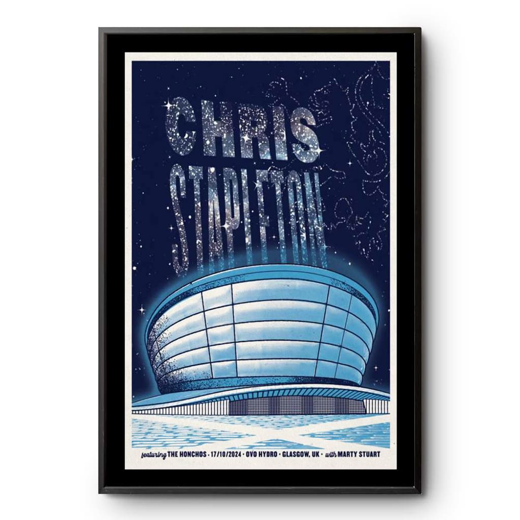 Chris Stapleton Ovo Hydro Glasgow Uk Tour Oct 17 2024 Poster