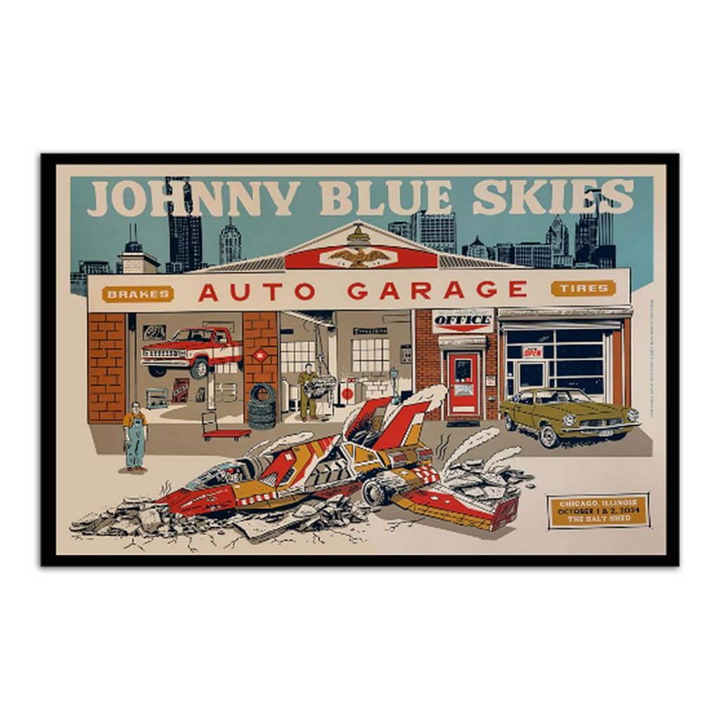 Johnny Blue Skies Chicago Auto Garage Oct 1-2 2024 Poster