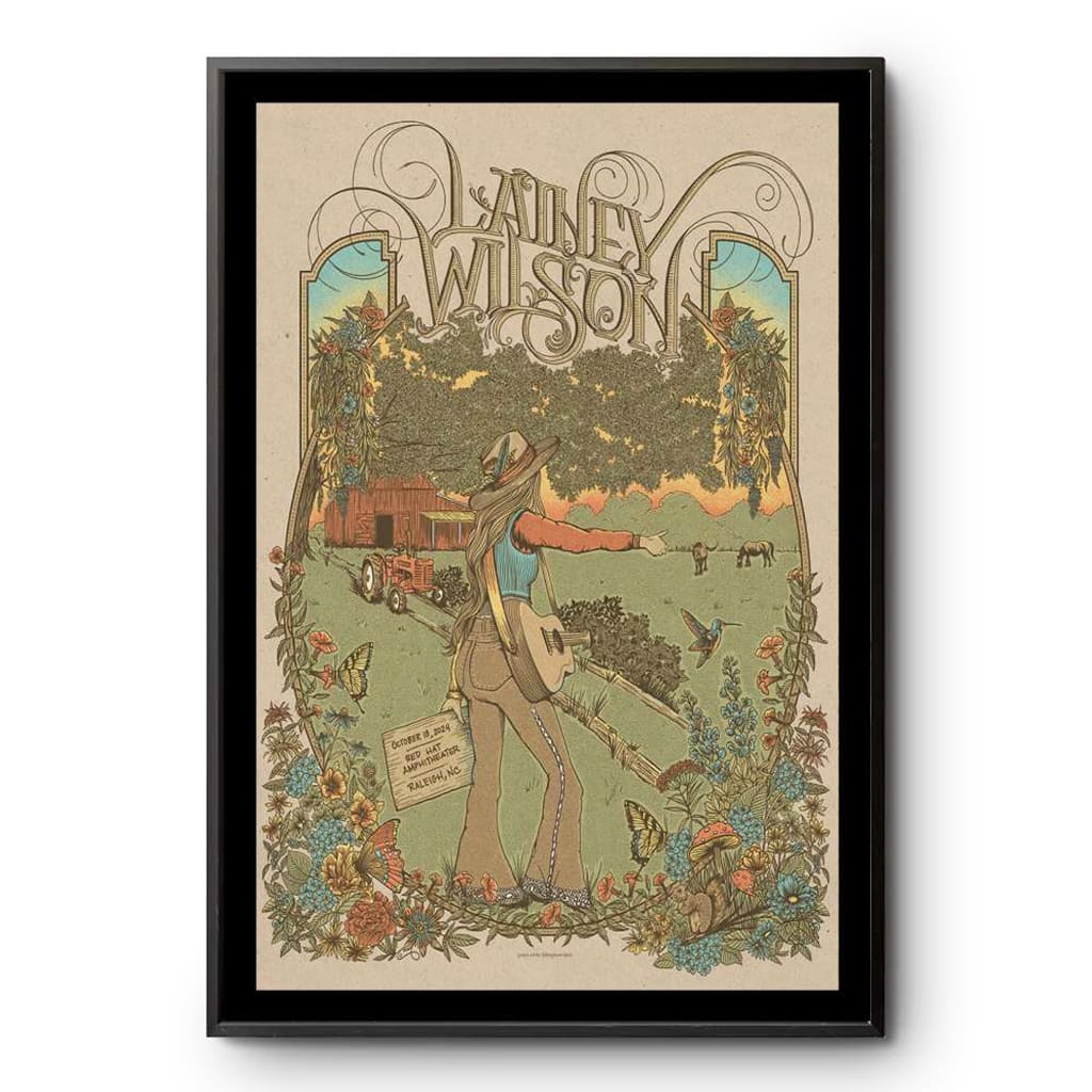 Lainey Wilson Raleigh Nc Red Hat Amphitheater Tour Oct 18 2024 Poster