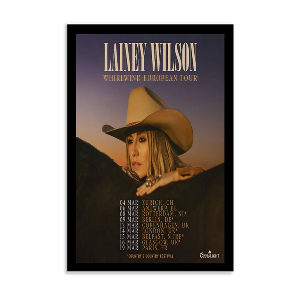 Lainey Wilson Whirlwind European Tour 2024 Poster Poster