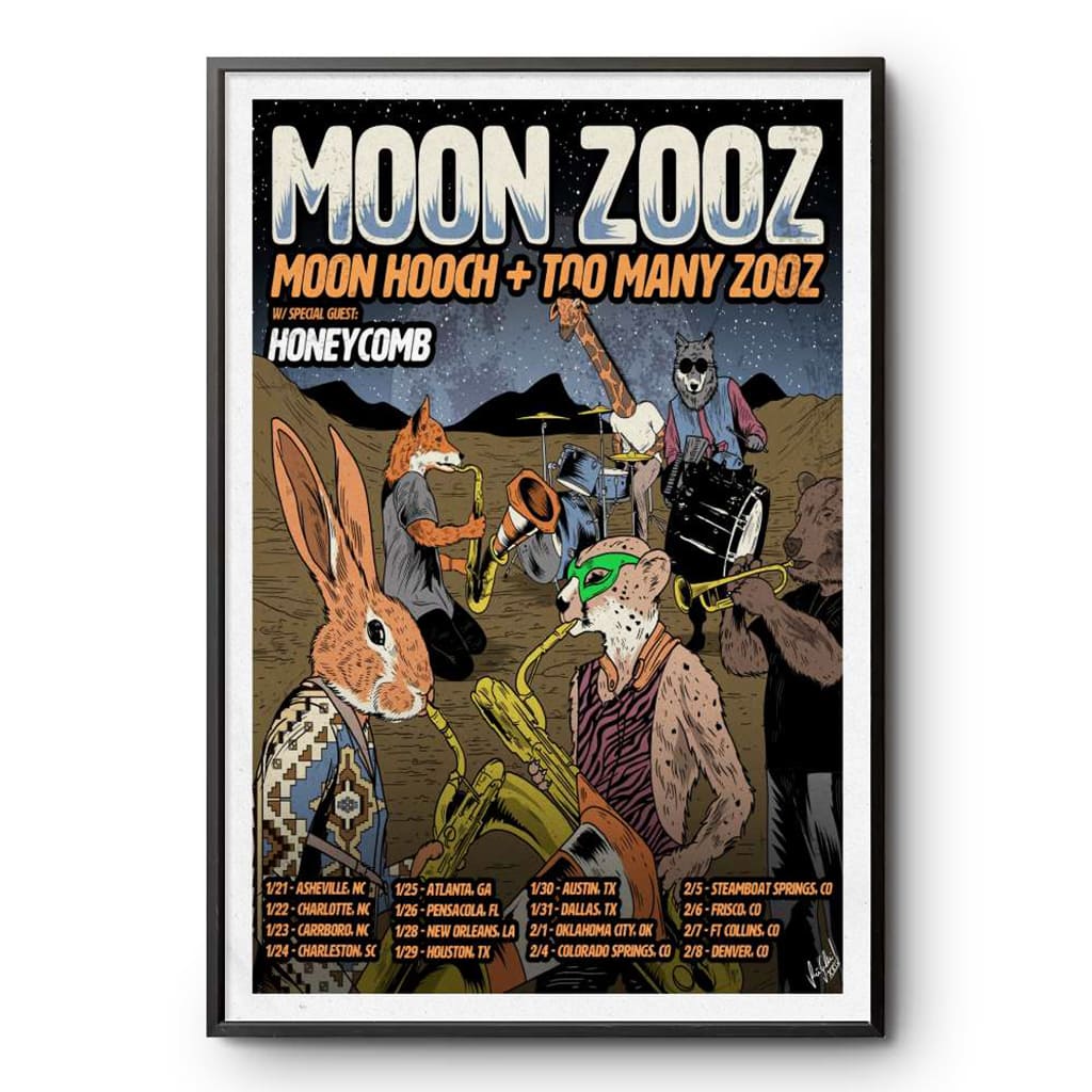 Moon Hooch & Too Many Zooz Moon Zooz 2025 Show Poster