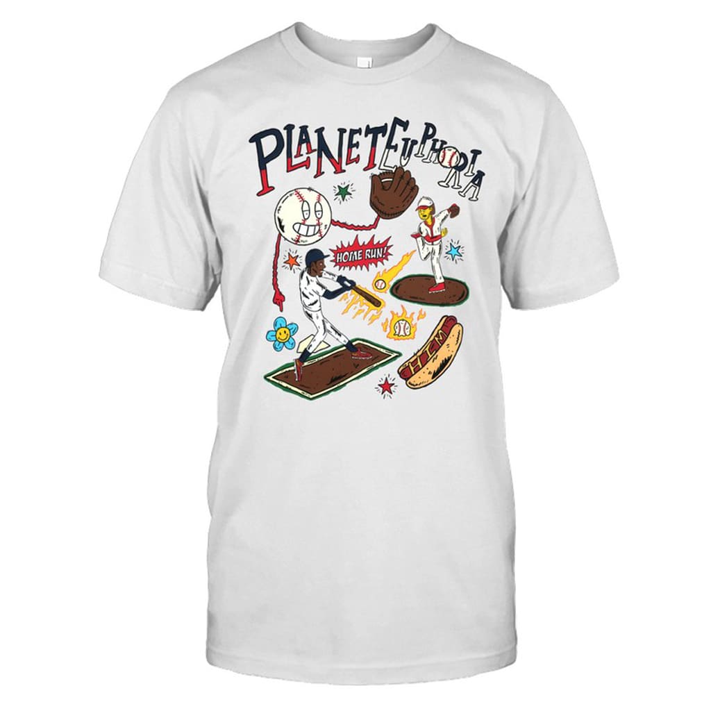 Planet Euphoria Home Run Hot Dog Baseball Shirt