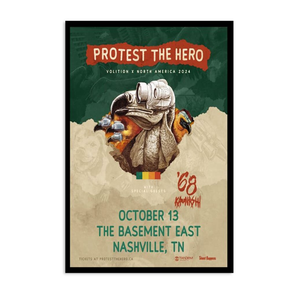 Protest The Hero The Basement East Nashville Tn Tour October 13 2024 Poster