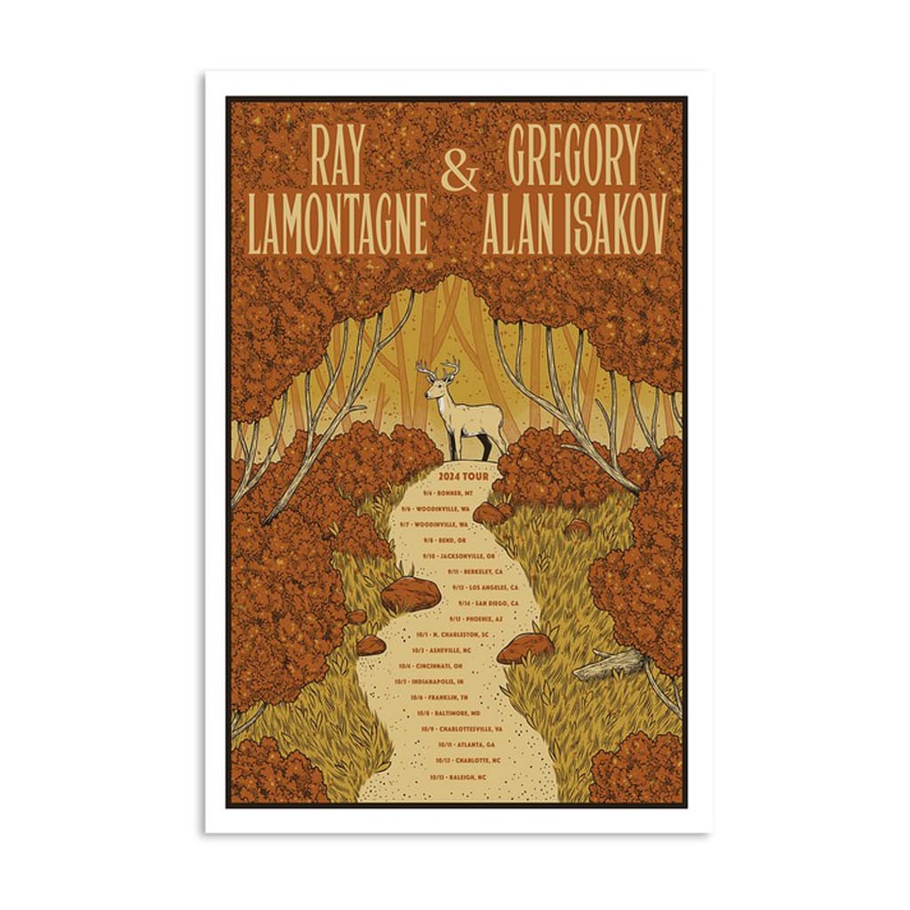 Ray Lamontagne & Gregory Alan Isakov 2024 Tour Poster