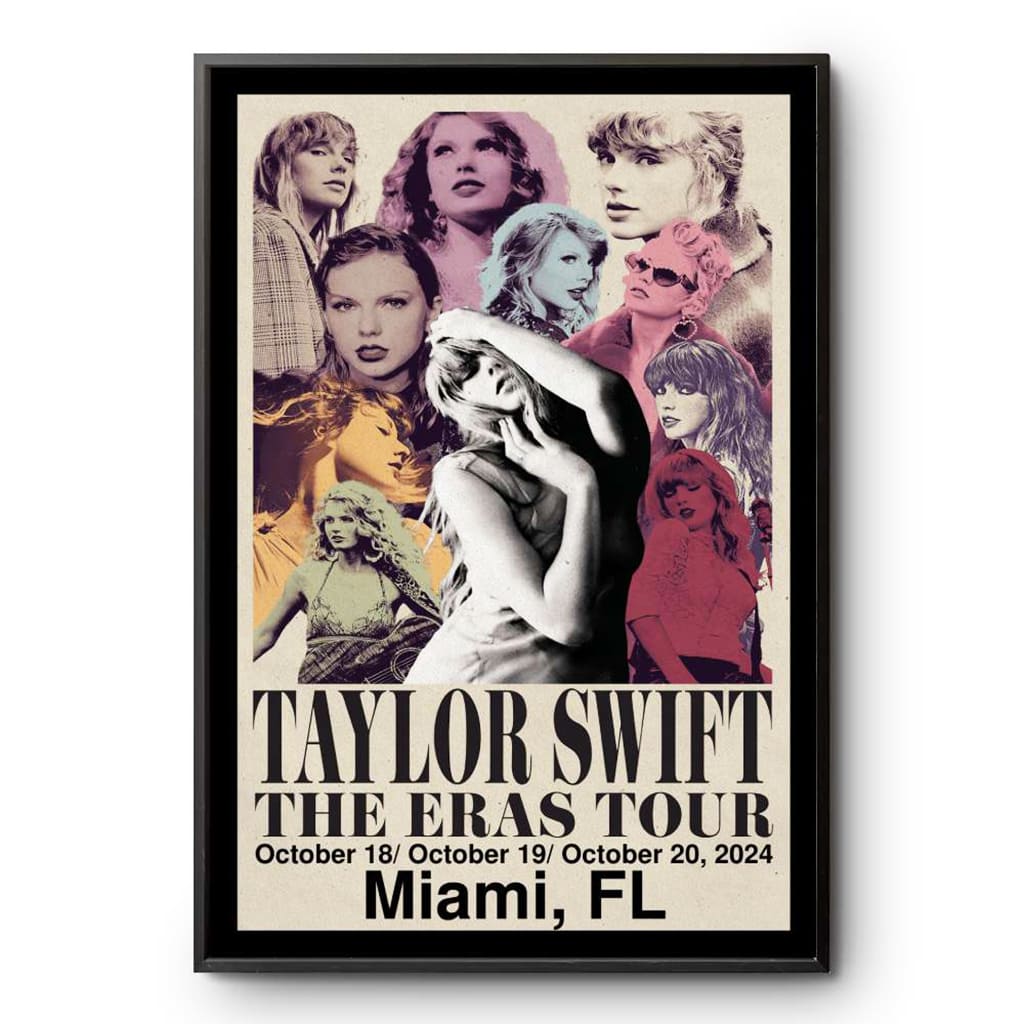 Taylor Swift The Eras Tour Miami Fl Oct 18-19 2024 Poster