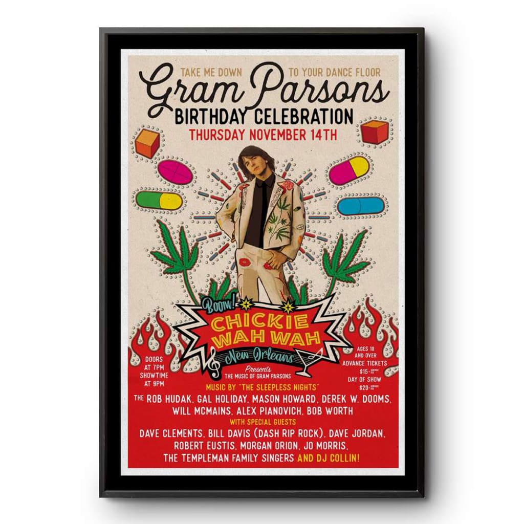 Gram Parsons Birthday Bash New Orleans La Poster