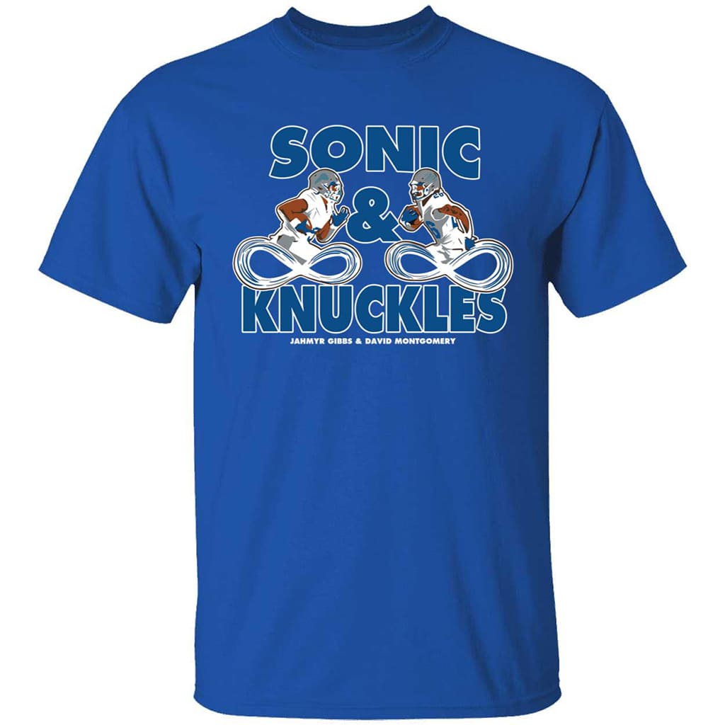 Jahmyr Gibbs And David Montgomery Sonic And Knuckles Shirt